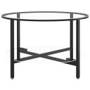 vidaXL Tebord svart og gjennomsiktig 70 cm herdet glass