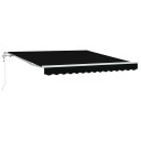 Automatisk Uttrekkbar Markise Svart 350x250 cm  Markiseduk til erstatning for 3,5x2,5 m ramme svart