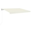 vidaXL Automatisk markise med vindsensor og LED 450x350 cm kremhvit
