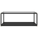  Salongbord gjennomsiktig og svart 100x50x35 cm herdet glass