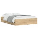 vidaXL Sengeramme med skuffer sonoma eik 120x190 cm konstruert tre 8721012245341