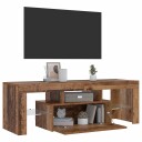  TV-benk med LED-lys gammelt tre 120x36,5x40 cm konstruert tre 8721158437587