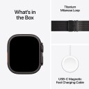 Apple Watch Ultra 3 49mm Smartklokke i Svart Titan med Milanese Loop - S