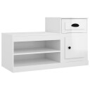 vidaXL Skoskap h?yglans hvit 100x42x60 cm konstruert tre