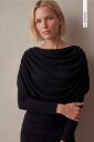 Object - Topp Objdina L/S Boatneck Cape Top E Tne - Svart