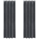  Gardiner med gardiner 2 pcs Lysegrå 140 x 245 cm Fløyel