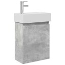  Badeværelses enhet med kran Betonggrå 45,5 x 22,5 x 84 cm