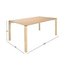Spisebord HOME4YOU Gardenia 150x90x75 cm Eik - eik