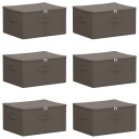 vidaXL Lagringsboks 6 pcs Grå 43 x 34 x 23 cm Ikke-vevd stoff