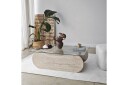 Sofabord Tevrin Travertin / Transparent - Travertin / Transparent