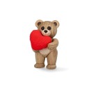Spring Copenhagen Squeeze Teddy Bear with Heart trefigur 7,6 cm eik