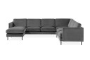 Teodin Hjørnesofa med Divan Venstre FløyeLysegrå