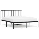 vidaXL Sengeramme i metall med hodegavl svart 135x190 cm