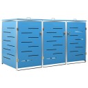 vidaXL Søppeldunkskur trippelt 207x77,5x115 cm rustfritt stål