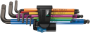 Wera 950/9 L-formet Unbrakonøkkelsett i Multicolor med BlackLaser 9 deler