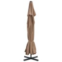 vidaXL Parasol med aluminiumsstang 500 cm gråbrun