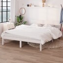 vidaXL Sengeramme hvit heltre furu 135x190 cm UK Double