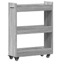  Sidebord med hjul grå sonoma 60x22x79 cm konstruert tre 8721012493223