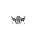 Spisegruppe Venture Home Olivia Ø110 cm med 4 stk Rosie Stoler