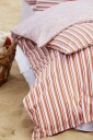 Lexington Striped Cotton Poplin Sengesett 220x220 + 50x60x2 cm Terra