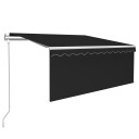 vidaXL Automatisk markise rullegardin LED vindsensor 3x2,5 m antrasitt