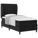  Box Spring Seng med Madrass Svart 100x200 cm Fløyel