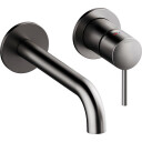 Utvendige deler til innebygd servant. 180 mm tut. Grafitt brushed graphite grey