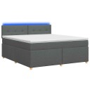 vidaXL Kontinentalseng med madrass Mørkegrå 140 x 190 cm Stoff