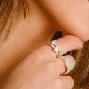 Sif Jakobs ELLERA UNO GRANDE Ring 18 kt. Gullforgylt sølv SJ-R42282-CZ-YG-54 - Dame - 925 sterling silver