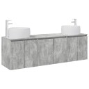 vidaXL Baderomsskapsett 3 stk. Betonggrå 49,5 x 44,5 x 66 cm
