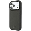 Mercedes-etui i skinn/mesh m «Bow Line»-design og MagSafe til iPhone 18 Pro/17 Pro – mørkegrå