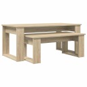  Kaffebord Sett 2 pcs Sonoma eik Konstruert tre