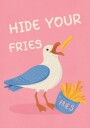 Seagull with French Fries Humorous Illustration Plakat Plakat / 30x40cm