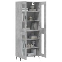 vidaXL Highboard betong grå 69,5x34x180 cm konstruert tre 8720845477158