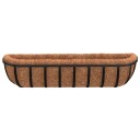  Plantekasser 2 stk med kokosfiberinnlegg svart 91x20x23 cm stål 319356