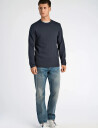 Lindbergh Basic O-Neck Tee L/S - Navy - M