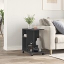  Sidebord med hjul svart 50x30x55 cm konstruert tre 840570