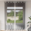  Voilegardiner med grommets 2 stk svart 140x300 cm 8721158550804