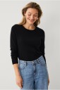Ellos Collection Genser med ribbede detaljer Svart