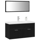  Baderomsinnredningssett 3 pcs Svart Eik 90 x 38.5 x 46 cm