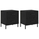  Nattbordskap 2 pcs Svart eik 40 x 35 x 47.5 cm Konstruert tre