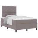  Box Spring Seng med Madrass Taupe 120x200 cm Stoff