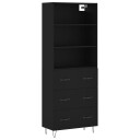 vidaXL Highboard svart 69,5x34x180 cm konstruert tre 8720845927417