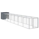 Vidaxl Hønsebur Med Gård Antrasitt 110X813X110 cm Galvanisert Stål