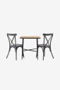 Venture Home   Spisegruppe Holmbeck med 2 stk spisestoler Tablas   Natur
