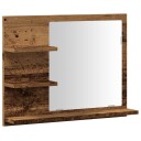 vidaXL Baderomshylle med speil gammelt tre 60x10,5x45 cm