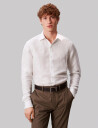 Calvin Klein Slim Ref Linen Bld Sld   White   39