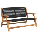  Hagebenk svart 76x122x73 cm i massivt akasietre