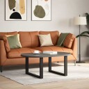  Salongbordben U formet 2 stk svart 60 x 42 43 cm stål