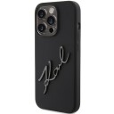 Karl Lagerfeld Silikon Karl Script Mobildeksel for iPhone 15 Pro - Svart